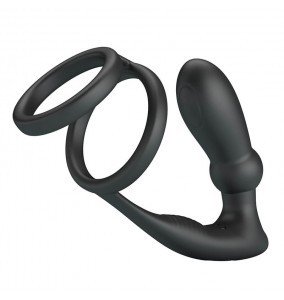 PRETTY LOVE - Emoni Vibrating Penis Sleeve Ring (Chargeable - Black)